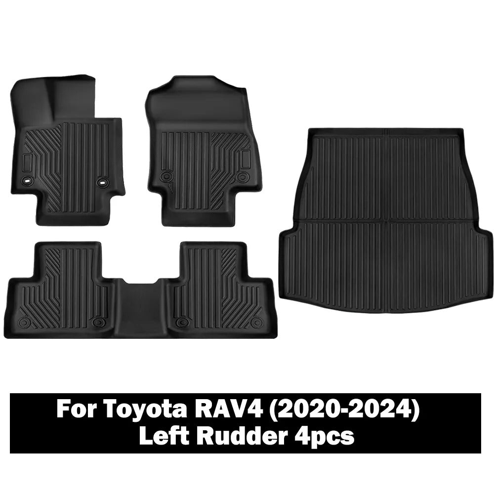 All-Weather TPE Waterproof Floor Mats for Toyota RAV4 (2020-2024) - Left Hand Drive