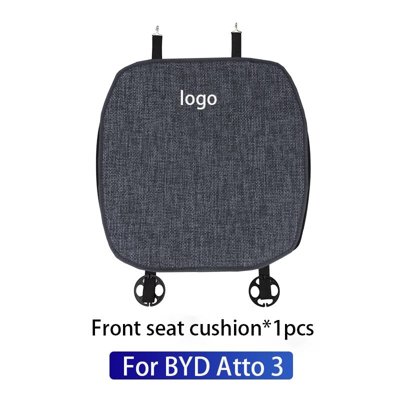 3-Piece Flax Cotton Car Seat Covers – Breathable, Comfortable, and Eco-Friendly Cushion Protection for All Seasons