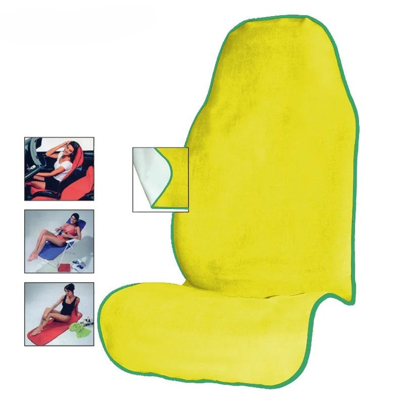 Towel Car Seat Cover for Athletes - Waterproof, Anti-Skid, and Portable for Gym, Beach & Outdoor Activities