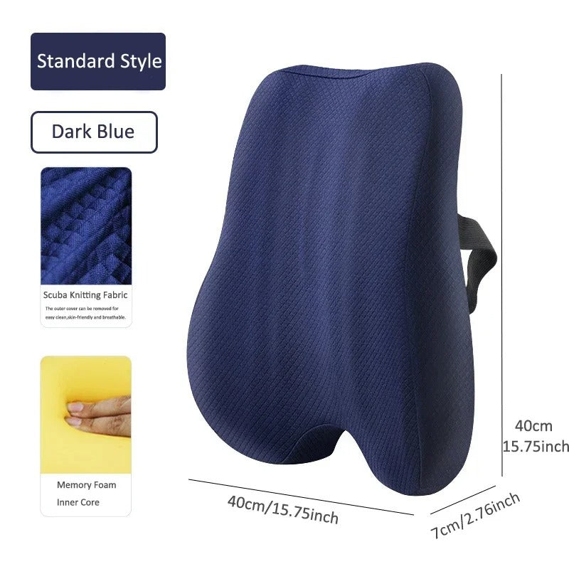 Memory Foam Seat Cushion & Back Support Pillow Set – Ergonomic Coccyx Relief for Office Chair & Car