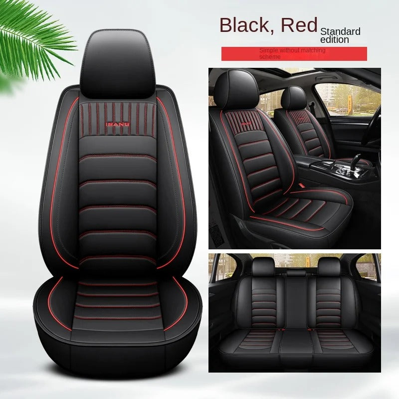 5D Car Seat Covers for Car - Premium PU Leather Universal Fit for 5-Seat Cars, SUVs, and Trucks