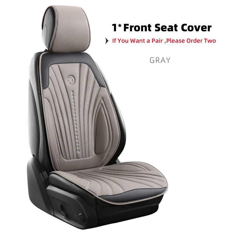 Universal Pink and White Car Seat Cover - Breathable Leather Protector Mat with Anti-Slip Design