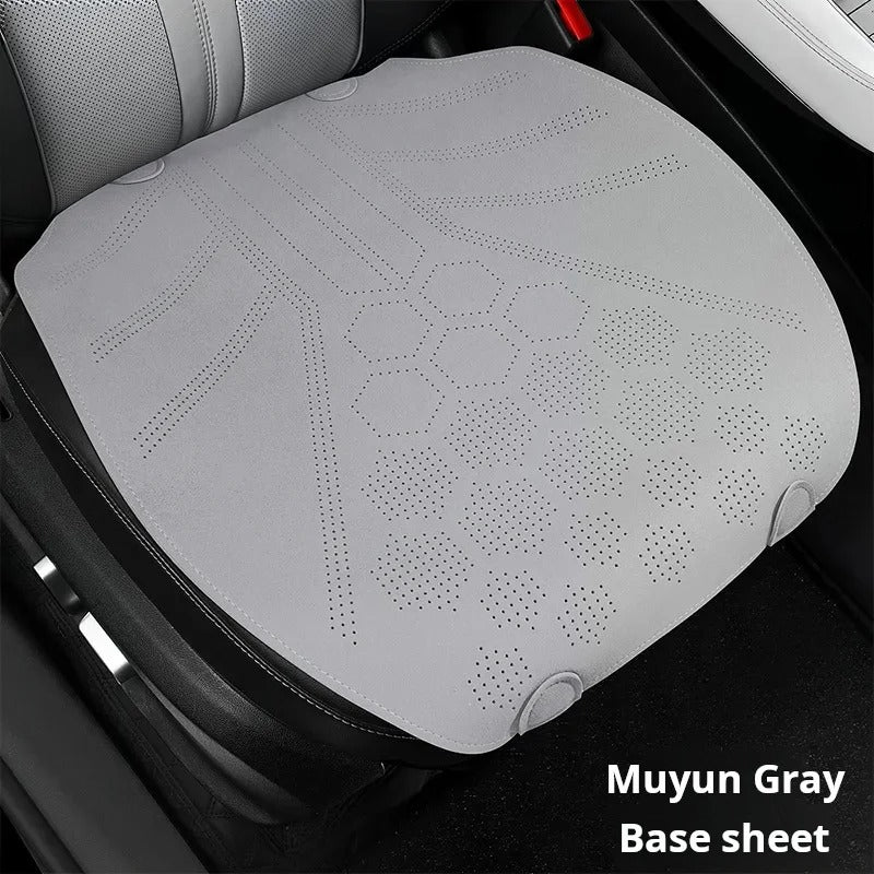 All-Season Breathable Suede Car Seat Cover - Ultra-Thin, Anti-Slip Protective Cushions for Front and Rear Seats