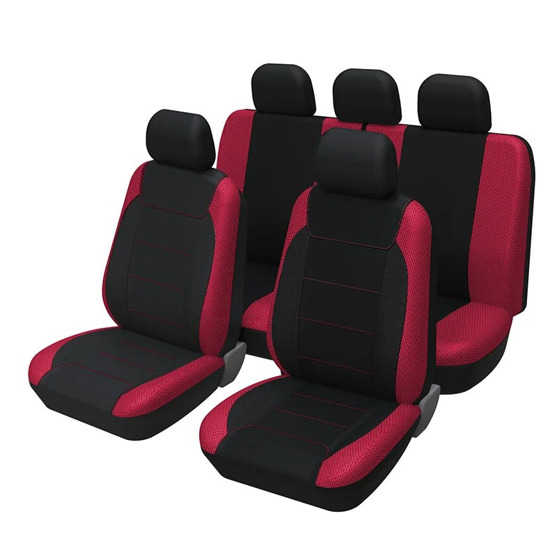 Full Set Car Seat Covers – Polyester Sandwich Material, Universal Fit for 5-Seater Vehicles, Airbag Compatible, for Car