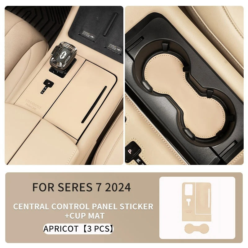 Leather Central Control Panel Stickers & Cup Mat – For SERES AITO M7 2024