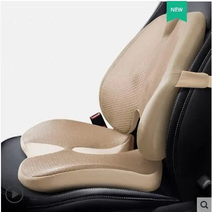 Memory Foam Car Seat Cushion & Back Support Pillow – Relieve Spine Pain and Pressure