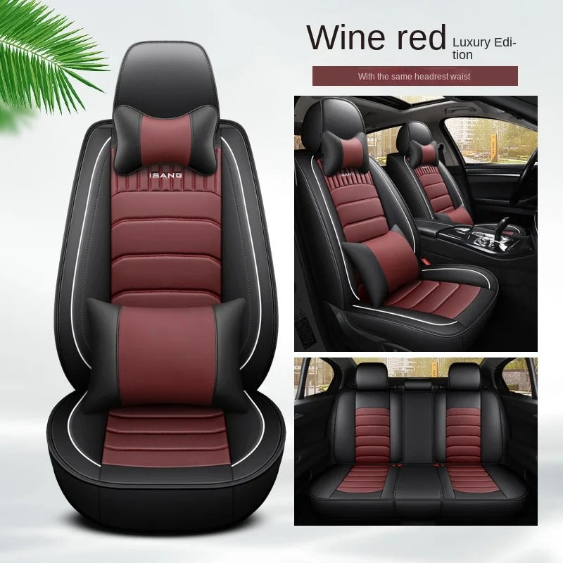 5D Car Seat Covers for Car - Premium PU Leather Universal Fit for 5-Seat Cars, SUVs, and Trucks