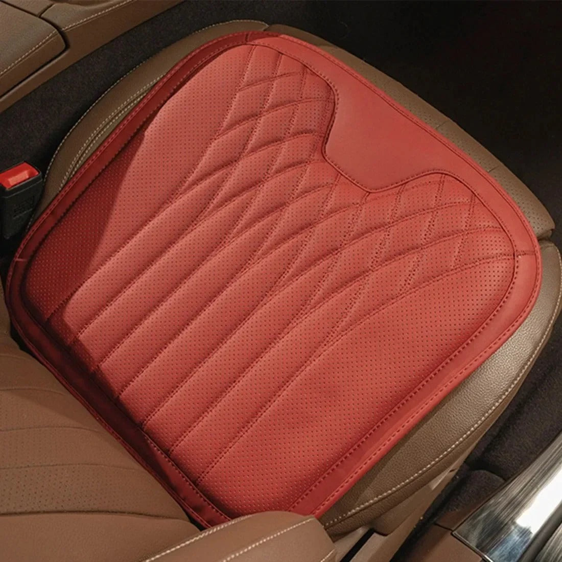 Nappa Leather Car Cushion Set – Universal Seat, Back, and Waist Cushions for All-Season Comfort