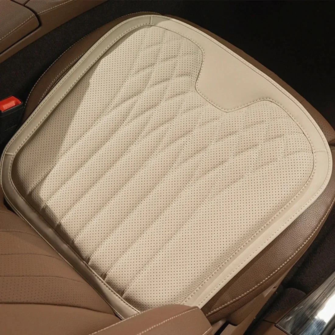 Nappa Leather Car Cushion Set – Universal Seat, Back, and Waist Cushions for All-Season Comfort