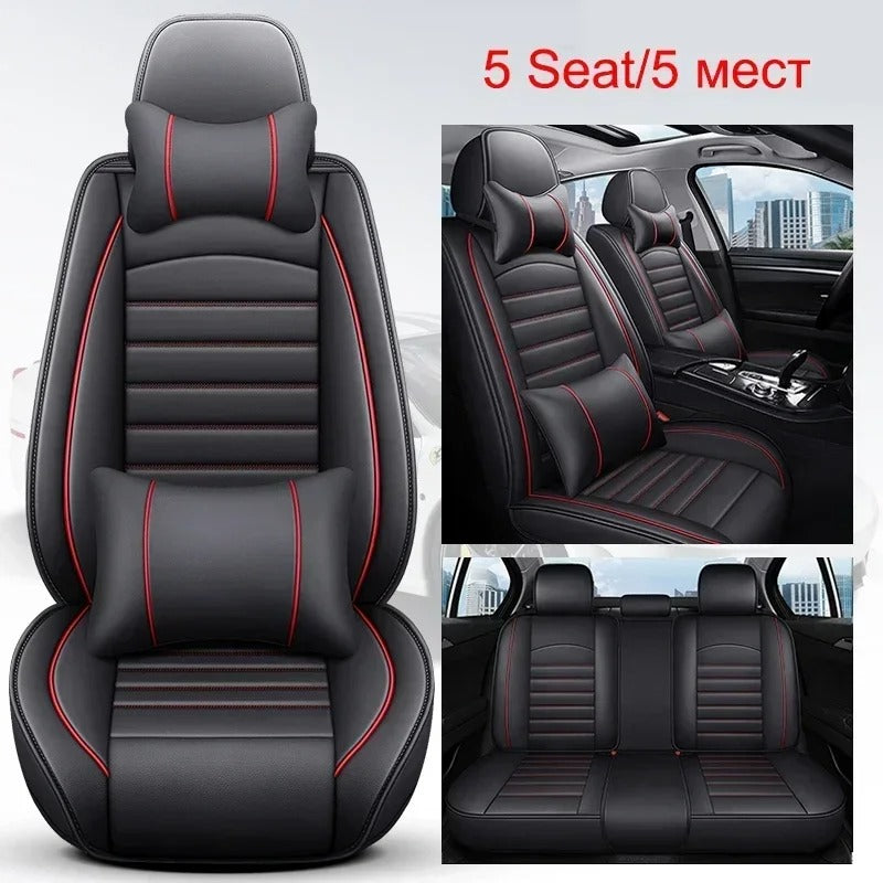 Full Coverage PU Leather Car Seat Cover - All-Season Car Interior Accessory