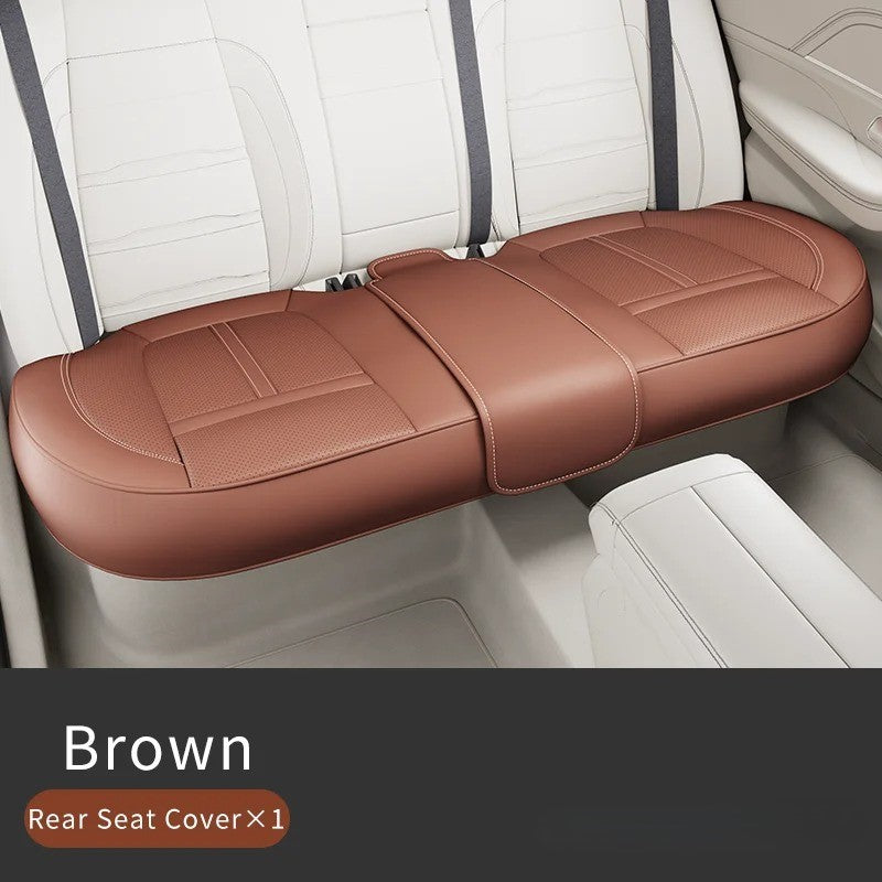 Full Set Nappa Leather Car Seat Covers – Waterproof, Universal Fit with Surround Bottom Design | Luxury Seat Protector for Cars, SUVs, Pickups