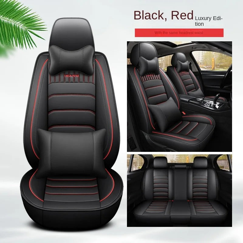 5D Car Seat Covers for Car - Premium PU Leather Universal Fit for 5-Seat Cars, SUVs, and Trucks