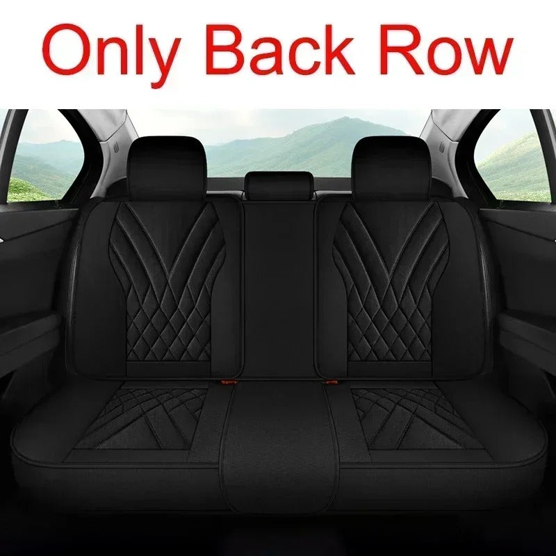 Universal Full Coverage Flax Car Seat Cover - Stylish Protection for Car Models