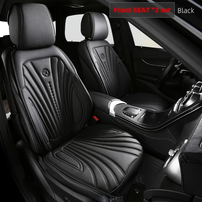 Universal Pink and White Car Seat Cover - Breathable Leather Protector Mat with Anti-Slip Design