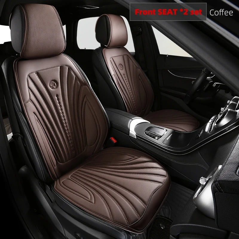 Universal Pink and White Car Seat Cover - Breathable Leather Protector Mat with Anti-Slip Design