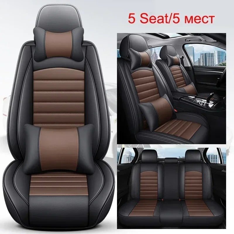 Full Coverage PU Leather Car Seat Cover - All-Season Car Interior Accessory