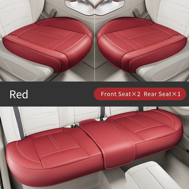 Full Set Nappa Leather Car Seat Covers – Waterproof, Universal Fit with Surround Bottom Design | Luxury Seat Protector for Cars, SUVs, Pickups