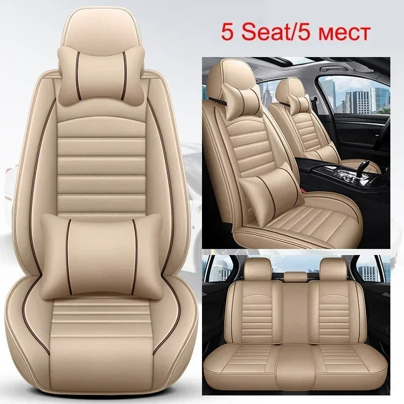 Full Coverage PU Leather Car Seat Cover - All-Season Car Interior Accessory