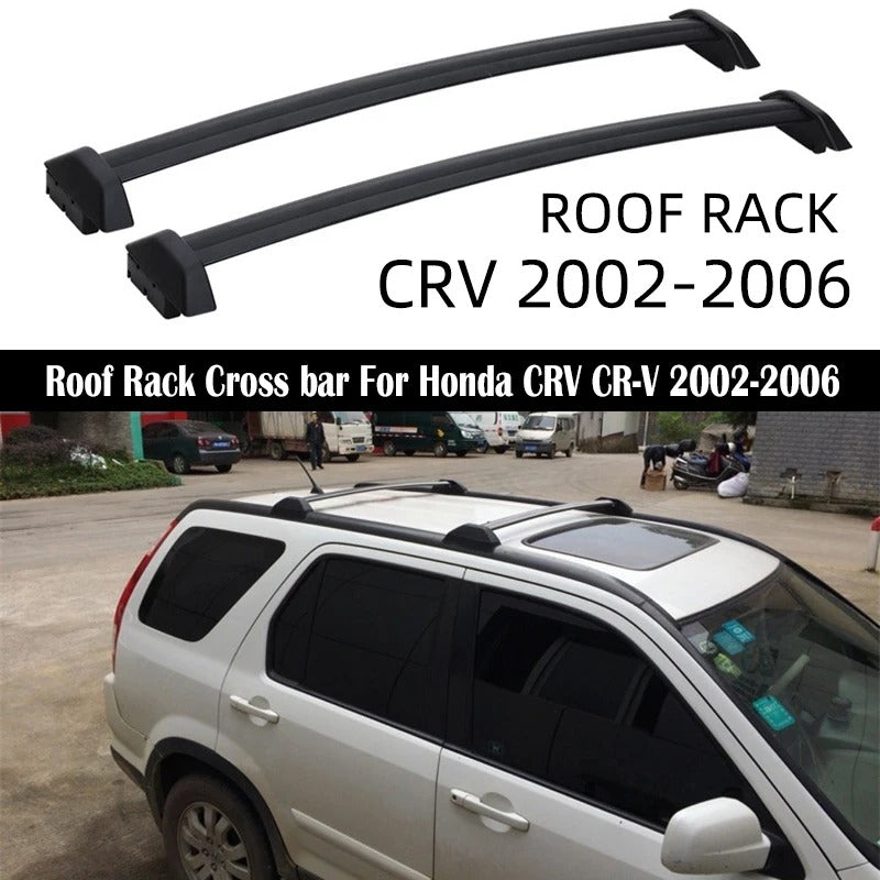 1 Pair Black Roof Rack Cross Bars for Honda CRV (2001-2007) - Aluminum Alloy, 132 LBS Capacity