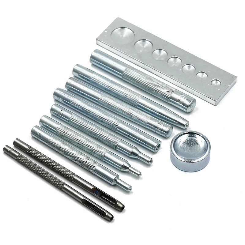 11Pcs Snap Rivet Fastener Button Installation Tool Kit for DIY Leather Crafts