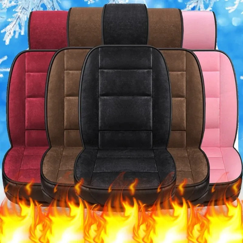 Universal Winter Plush Car Seat Cushion Set - Warm, Anti-Slip Protection for Car Interior (3-Piece)