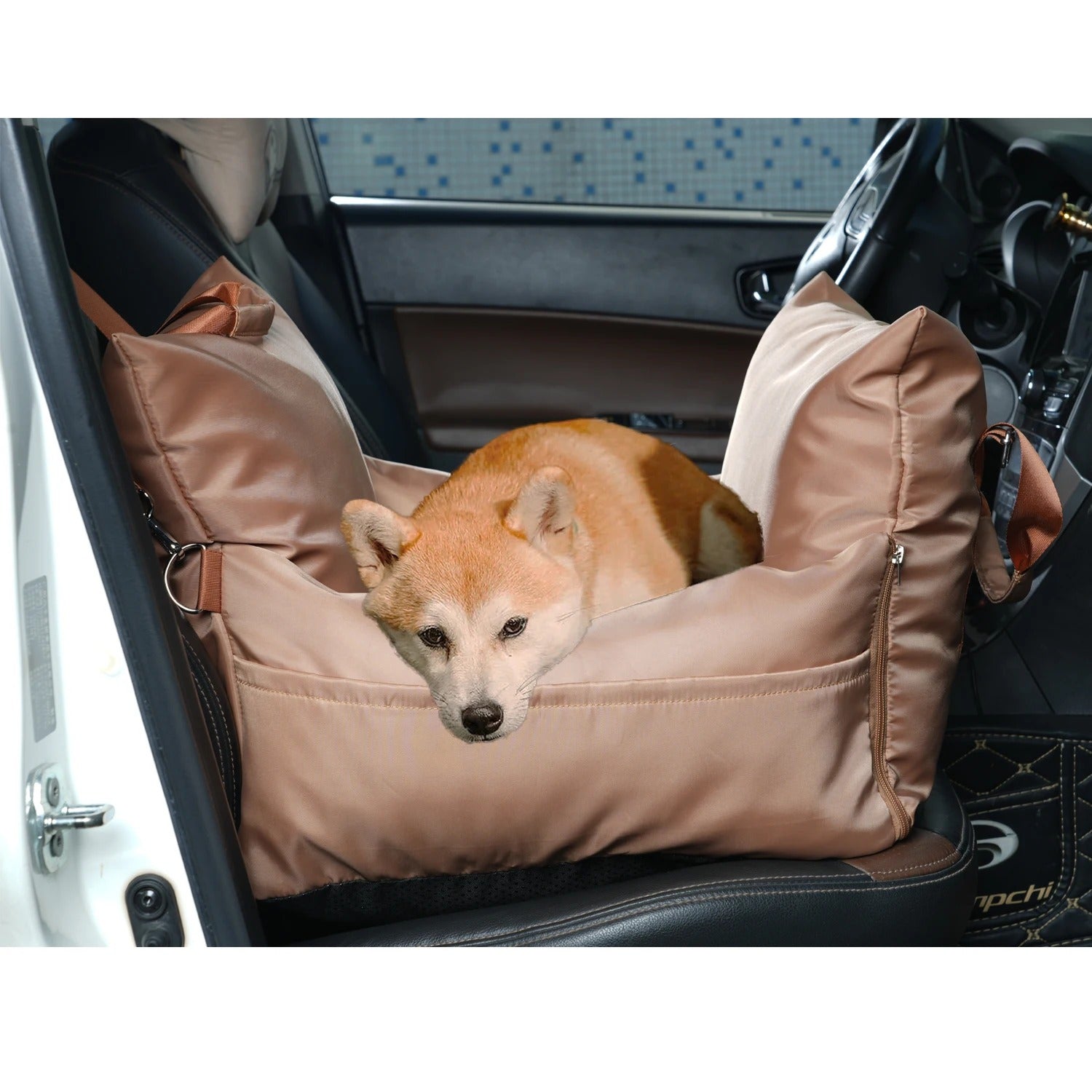 Waterproof Dog Car Seat Bed - Travel Cushion for Dogs & Cats, Sofa Bedding & Mattress