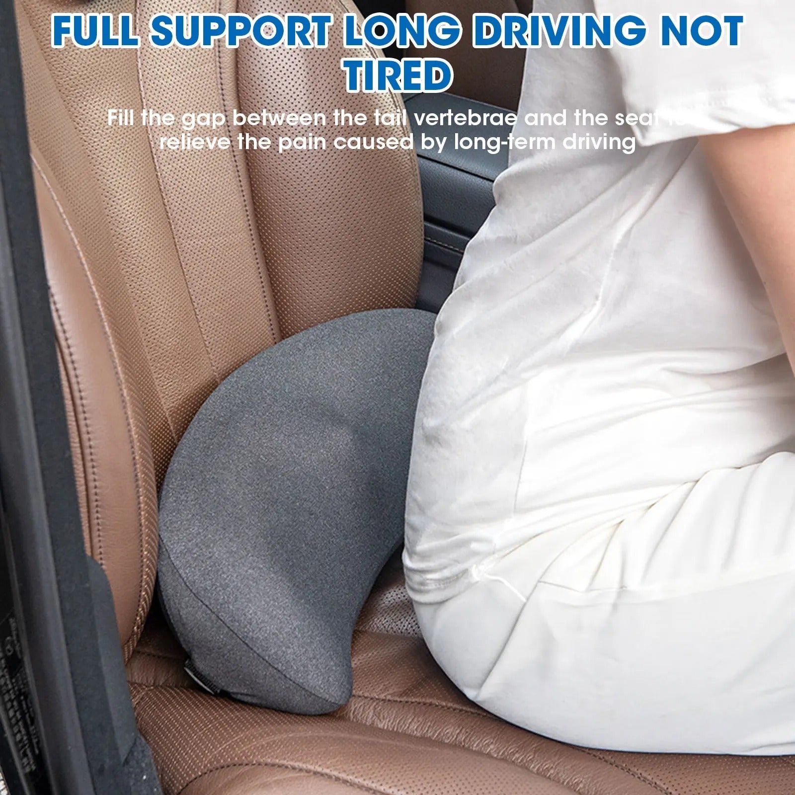 Memory Foam Car Seat Lumbar Support Cushion – Ergonomic Backrest for Driving Comfort