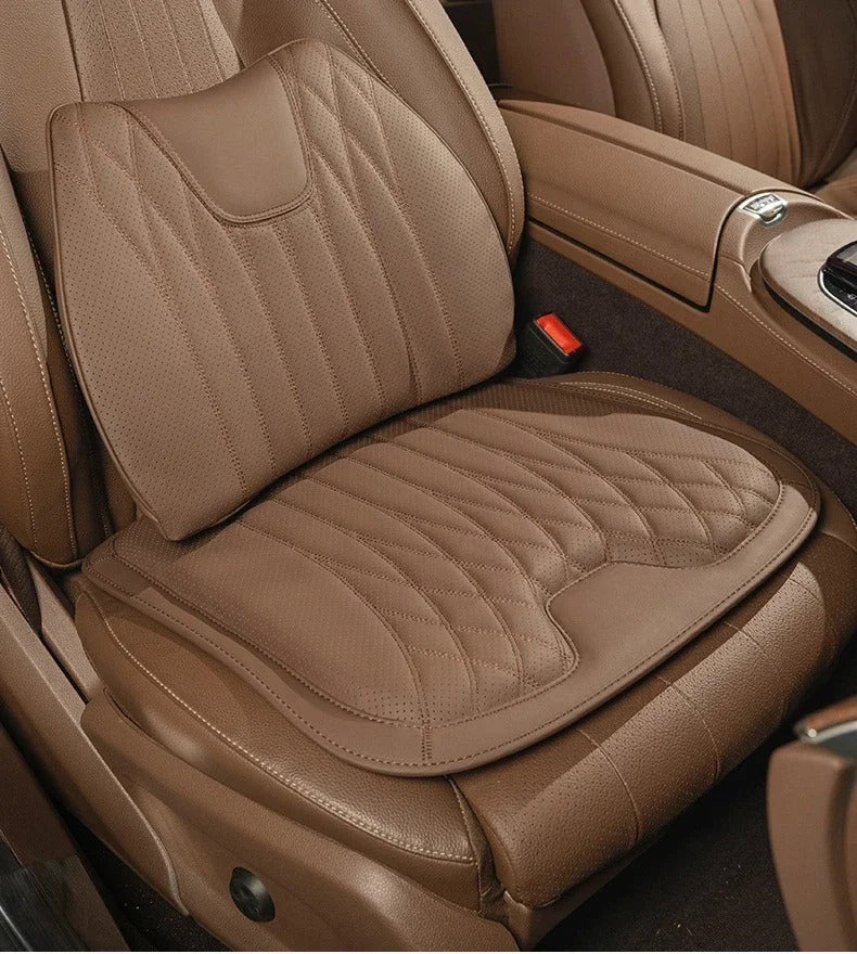 Nappa Leather Car Cushion Set – Universal Seat, Back, and Waist Cushions for All-Season Comfort