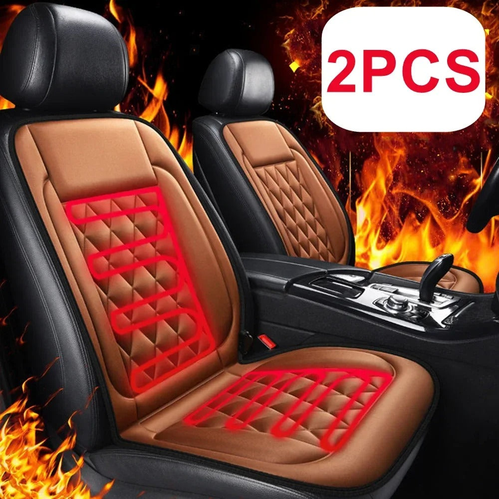 2PCS Universal Heated Car Seat Cushion Set - Winter Thermal Driver Seat Covers