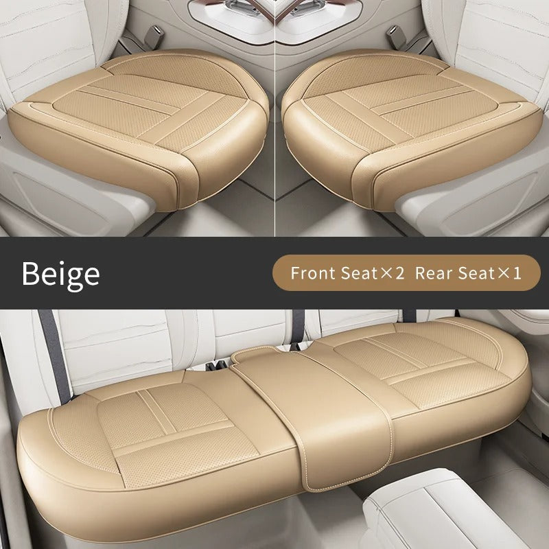Full Set Nappa Leather Car Seat Covers – Waterproof, Universal Fit with Surround Bottom Design | Luxury Seat Protector for Cars, SUVs, Pickups