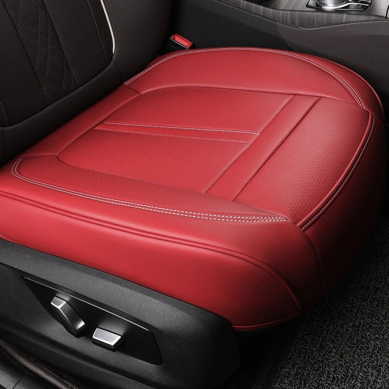 Full Set Nappa Leather Car Seat Covers – Waterproof, Universal Fit with Surround Bottom Design | Luxury Seat Protector for Cars, SUVs, Pickups
