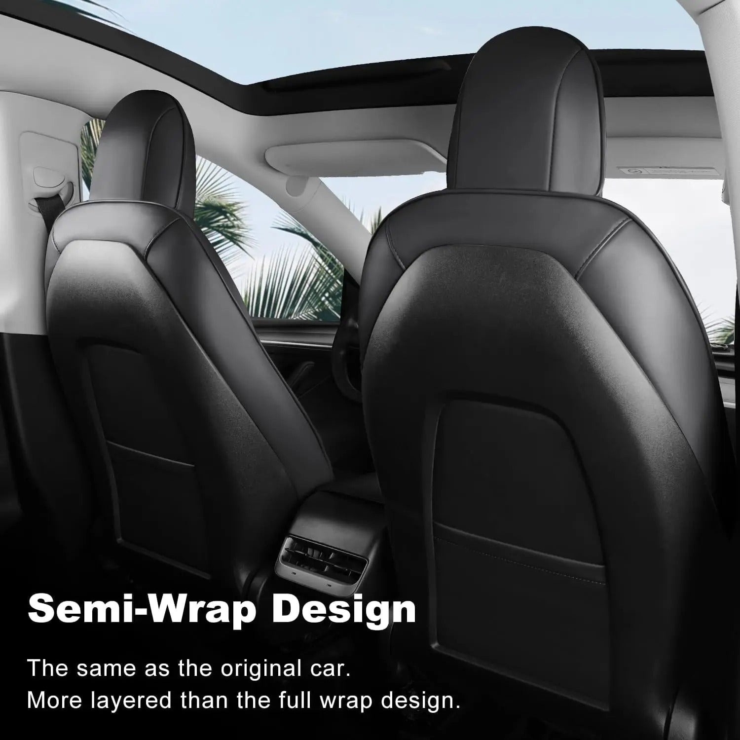 Custom Fit Nappa Leather Car Seat Covers - Full Set for Tesla Model Y (2020-2024)