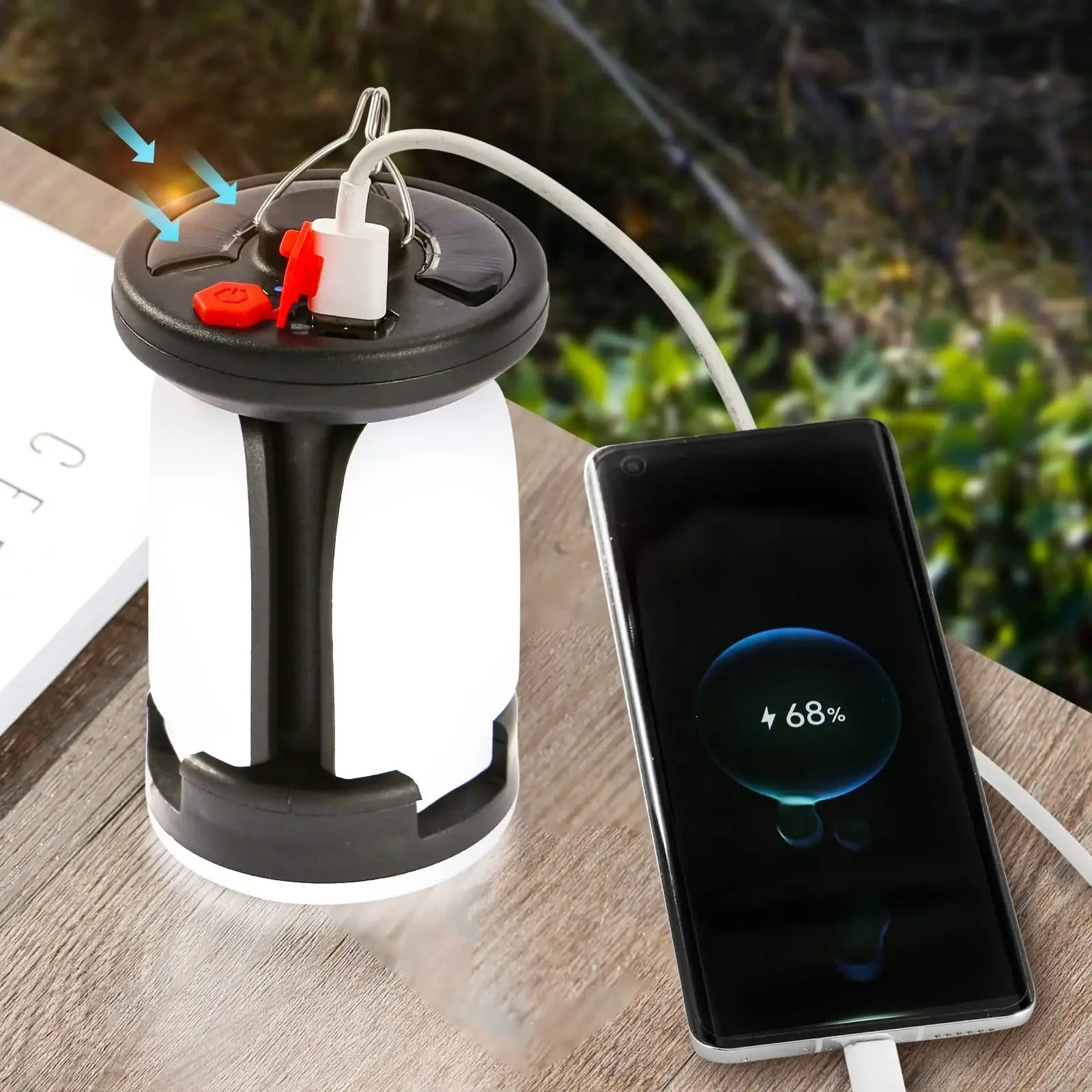 High-Power Solar LED Camping Lantern – 4500mAh Rechargeable, 1000LM Emergency Power Bank