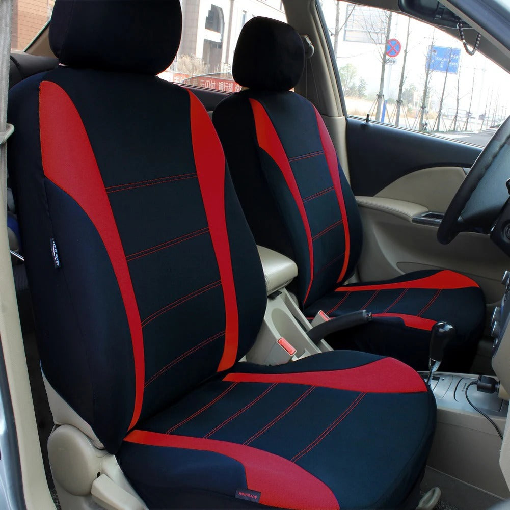 AUTO HIGH Universal Red Car Seat Covers Full Set - Front & Rear Protection for Cars, Trucks, SUVs, Vans