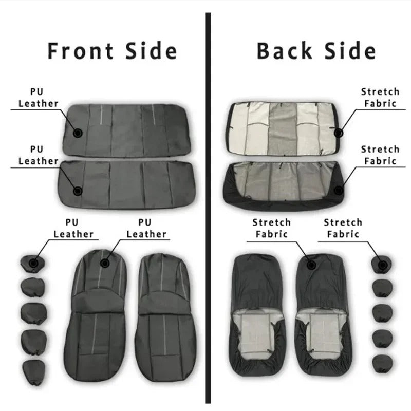 PU Leather Car Seat Covers for Honda Accord, Civic, CR-V, and More – Perforated Design for 4/9 Seats