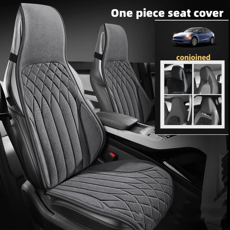 Breathable Luxurious Suede Car Seat Cover - Soft, Anti-Slip Driver’s Cushion for All-Season Comfort