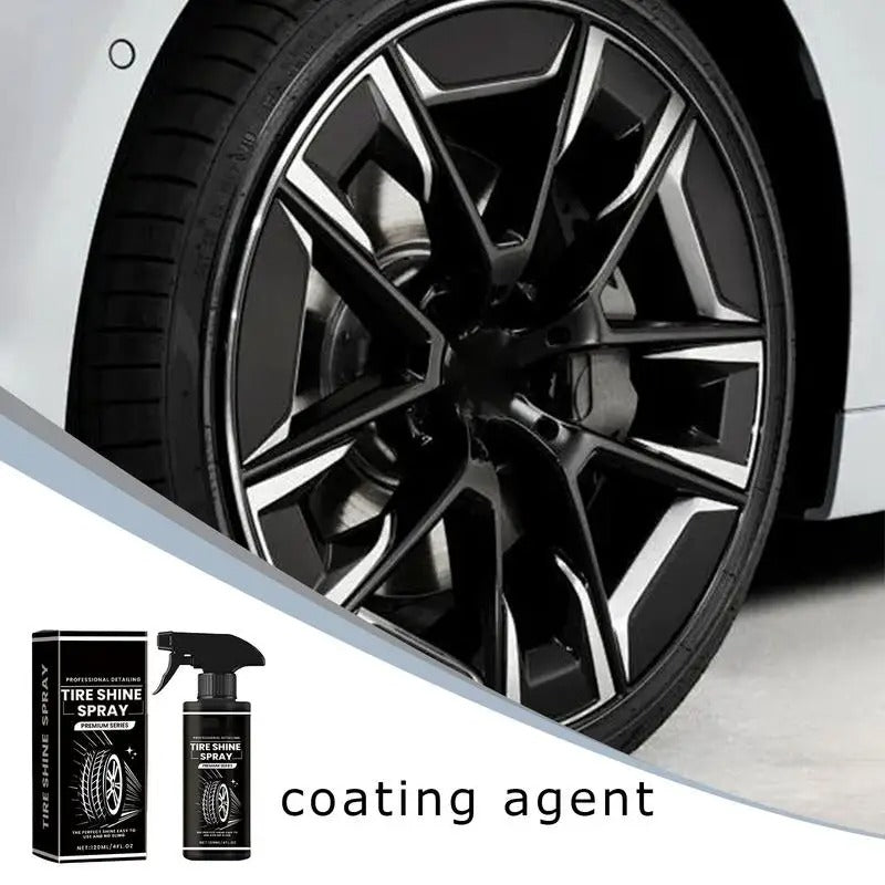 Tire Shine Spray – 120ml Wheel & Tire Dressing for Long-Lasting Gloss
