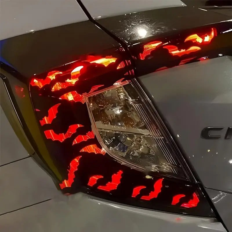 Bat Taillight Stickers – Decorative Adhesive Tint for Car Rear Lights - Delicate Leather  