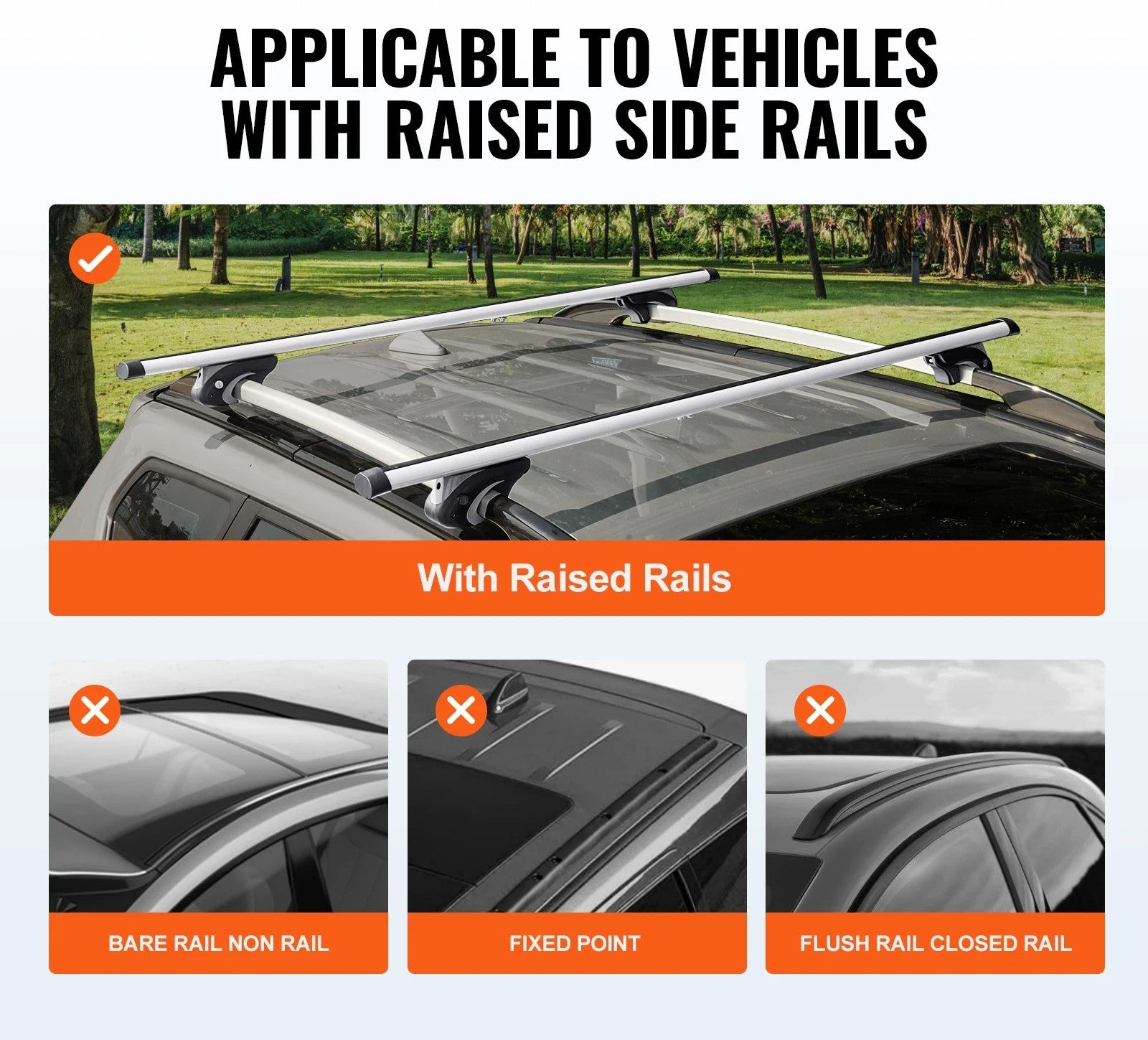 Adjustable Aluminum Roof Rack Crossbar - 200 lbs Load Capacity for Baggage, Bikes, and Luggage Carrier