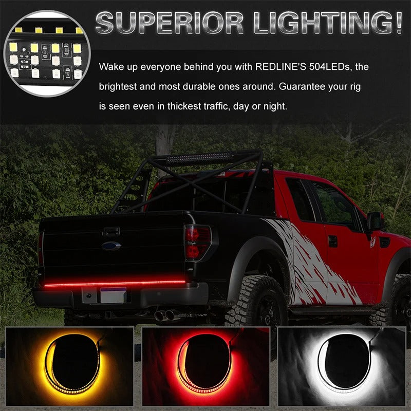 48/60-Inch LED Tailgate Light Bar - Running, Brake, Turn Signal, Reverse Light for Trucks, SUVs, and Pickups