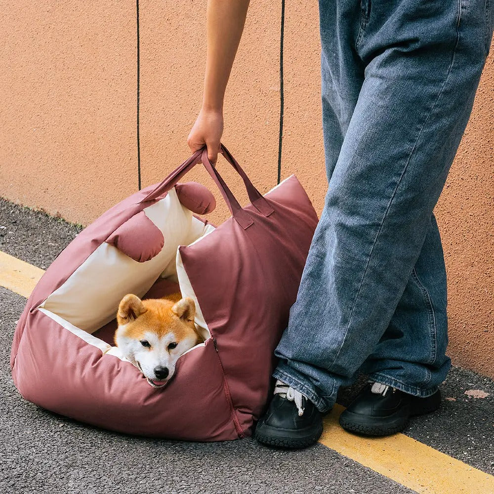 Portable Dog Car Seat & Puppy Bed - Adjustable Strap, Non-Slip, Travel & Home Use