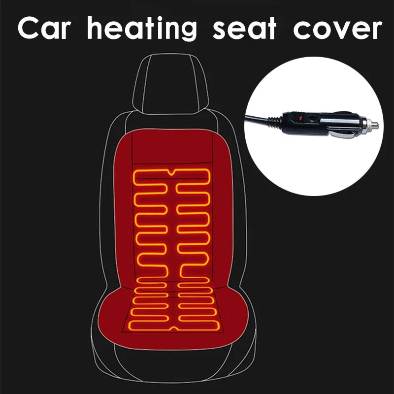 Universal 12V Heated Car Seat Cover - Winter Car Seat Protector with Heating Function