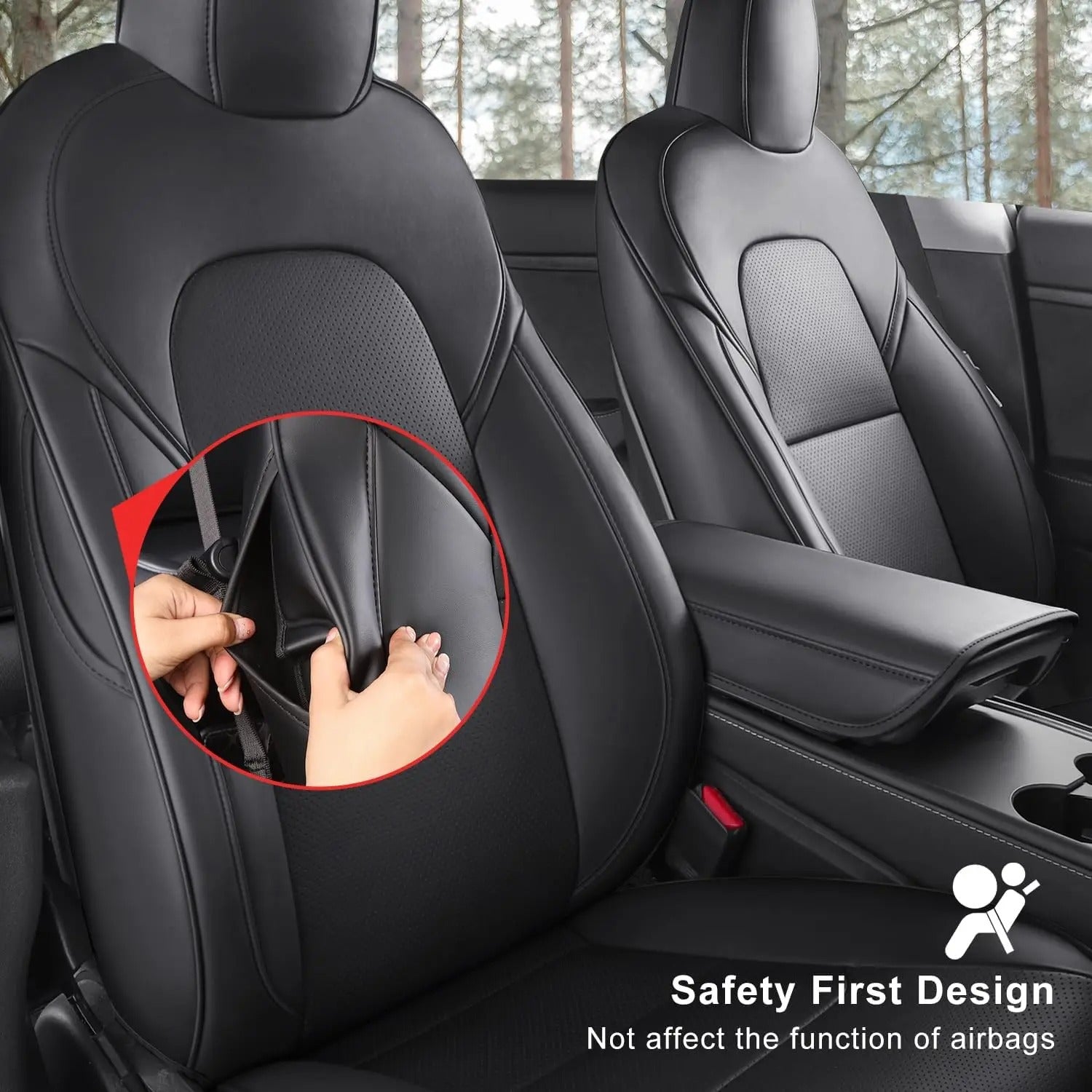 Custom Fit Nappa Leather Car Seat Covers - Full Set for Tesla Model Y (2020-2024)