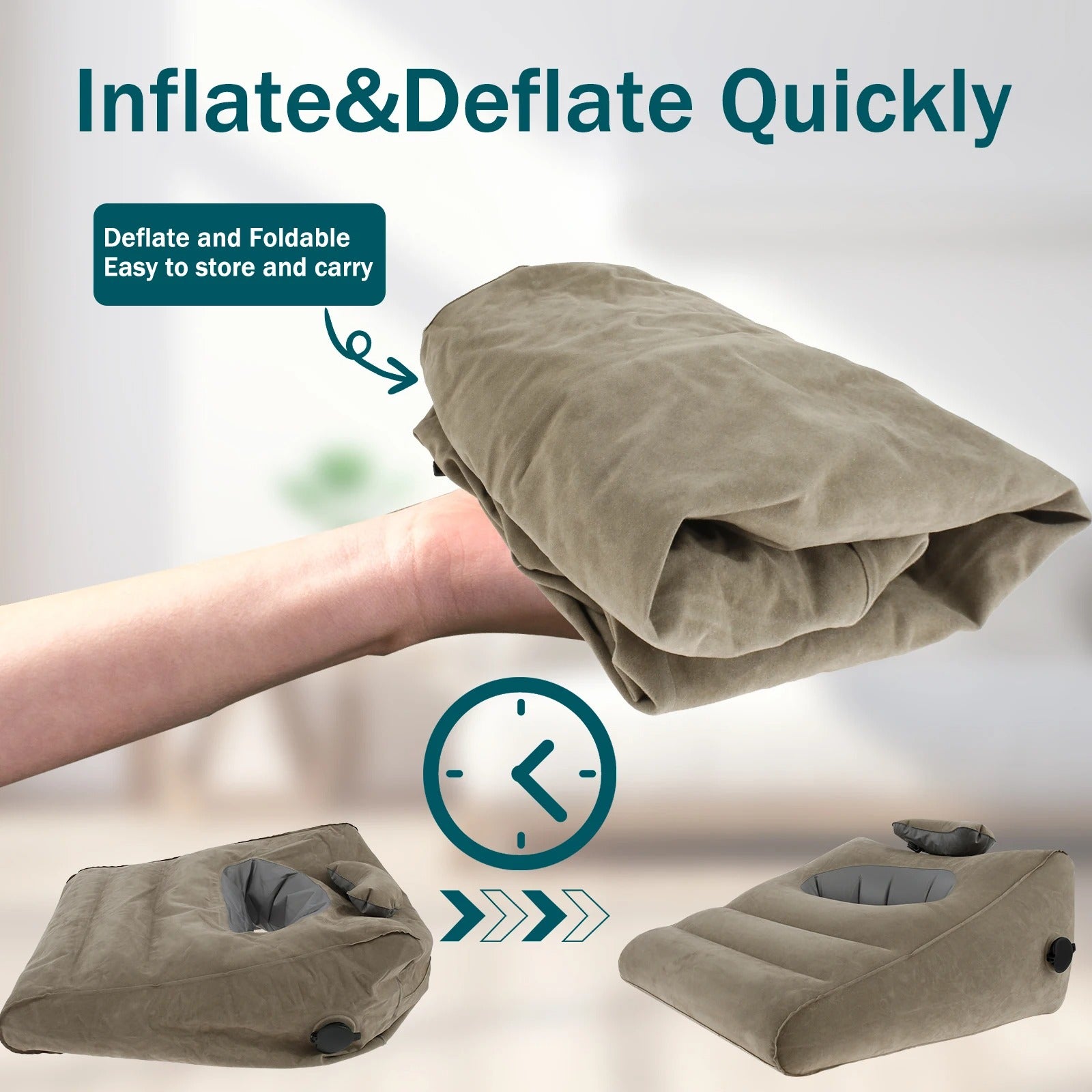 Inflatable Wedge Pillow – Multi-Functional Leg Rest, Lumbar Support, and Travel Cushion