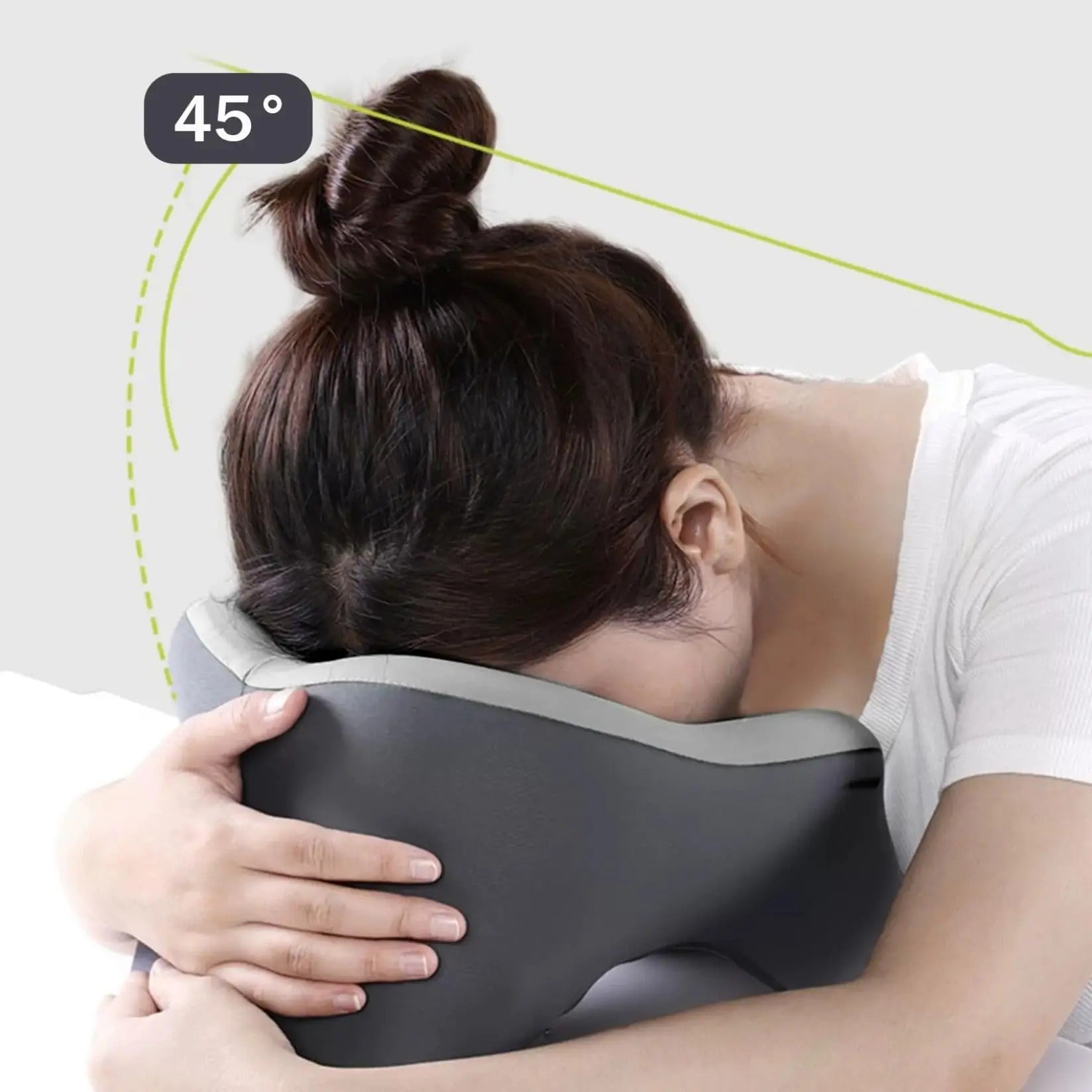 2-in-1 Travel Face Down Pillow with Cooling Gel – Memory Foam Face Pillow for Arm Support and Lunch Break Relaxation