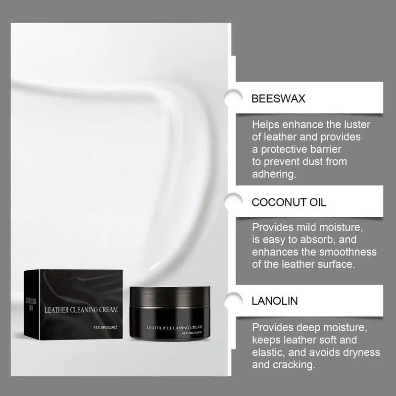Leather Conditioner & Repair Kit – Deep Cleaner & Brightener for Car Seats and Leather Interiors