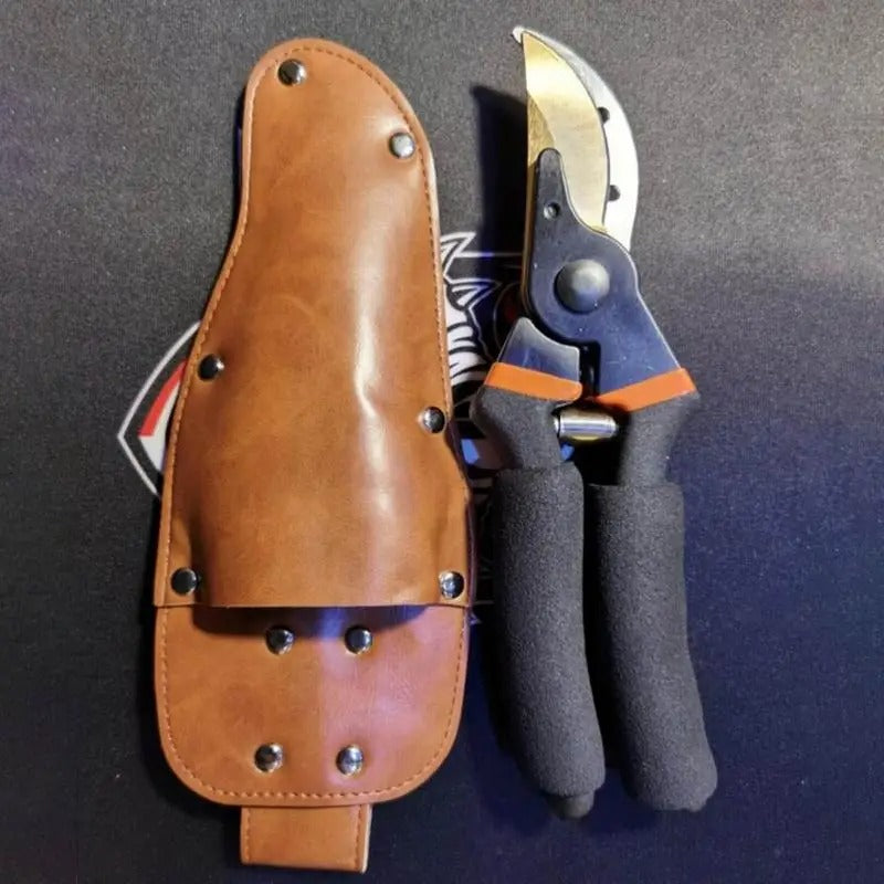 Premium PU Leather Pruning Shear Pouch - Protective Sheath for Gardening Pruners