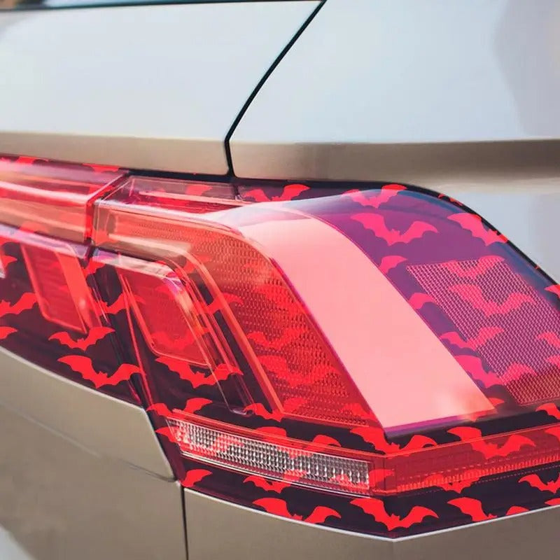 Bat Taillight Stickers – Decorative Adhesive Tint for Car Rear Lights - Delicate Leather  