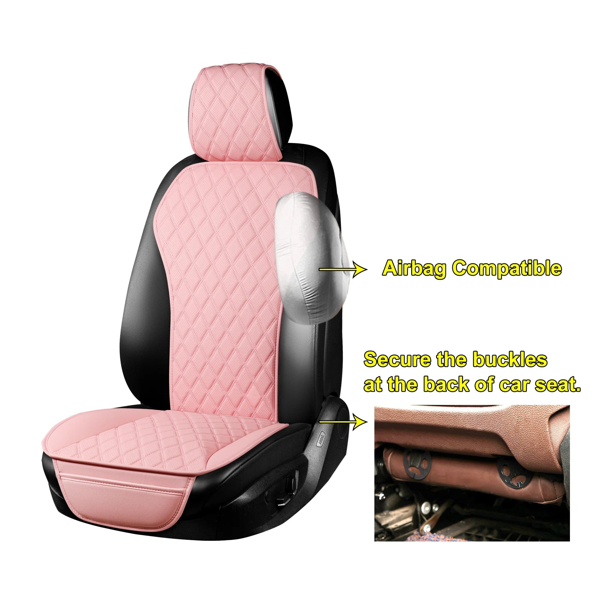 PU Leather Car Cushion Set – Double Stitched, All-Season Comfort, Gift For Mother's Day 2025