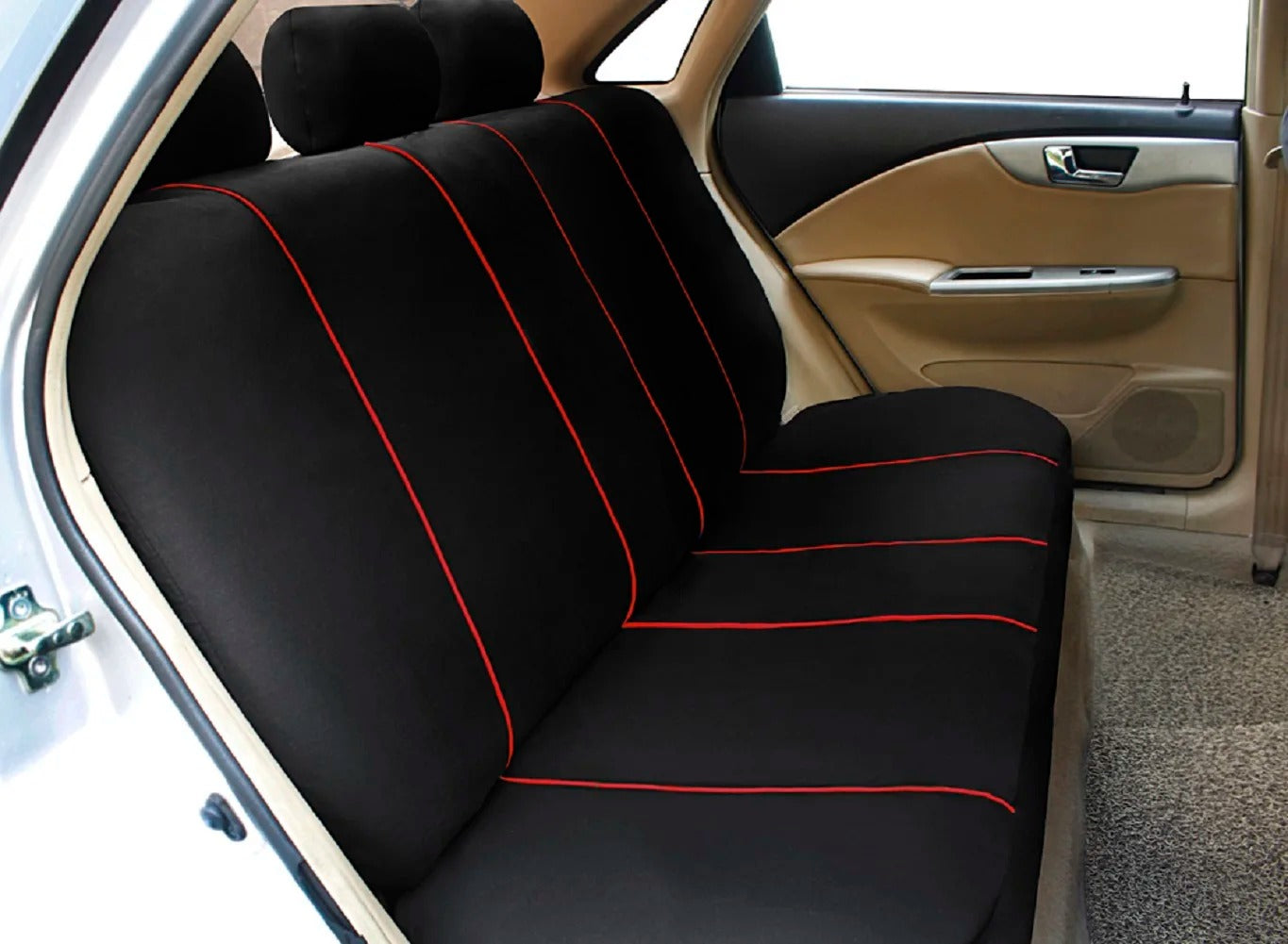 AUTO HIGH Universal Red Car Seat Covers Full Set - Front & Rear Protection for Cars, Trucks, SUVs, Vans